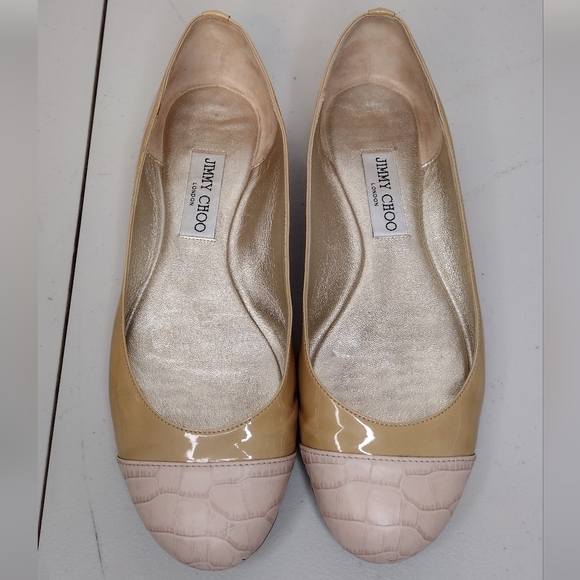 Jimmy Choo Women's Leather Classic Cap Toe Casual Slip On Flats Loafers Sz 9 - Picture 7 of 14